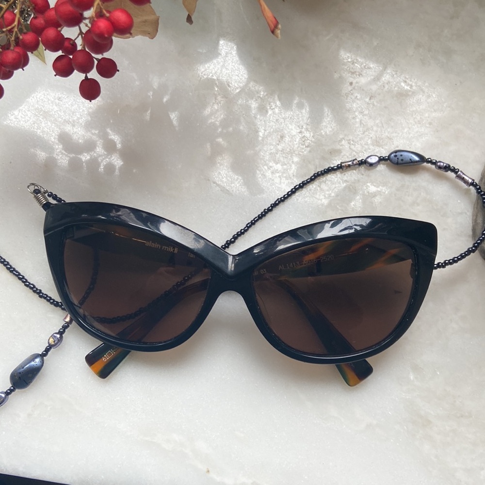 ALAIN MIKLI Sunglasses AL 1413 A038 2520 Black Cat-Eye Frame /Black Gradient